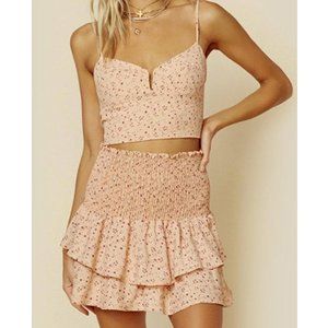 NWT! SET! Planet Blue Floral Set Crop Top/Skirt